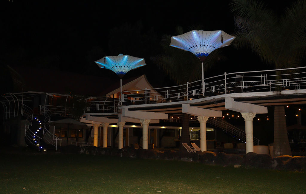 Poolside at night